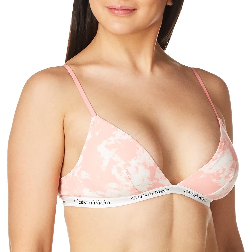 Calvin Klein Women's Carousel Pink & White Tie Dye Triangle Bralette New Bra Med